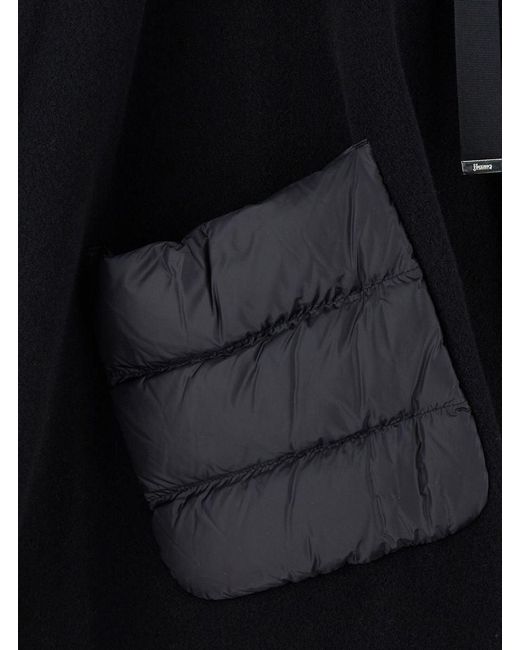 Herno Black Wool And Nylon Cape