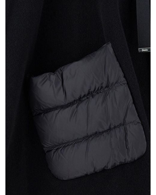 Herno Black Wool And Nylon Cape