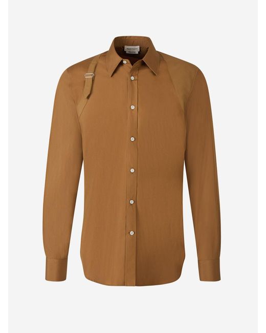 Alexander McQueen Brown Cotton Harness Shirt for men