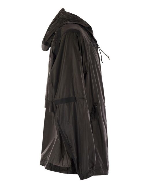 Stone Island Black Lightweight Hooded Jacket With Anti-Drip And Reflective Details for men