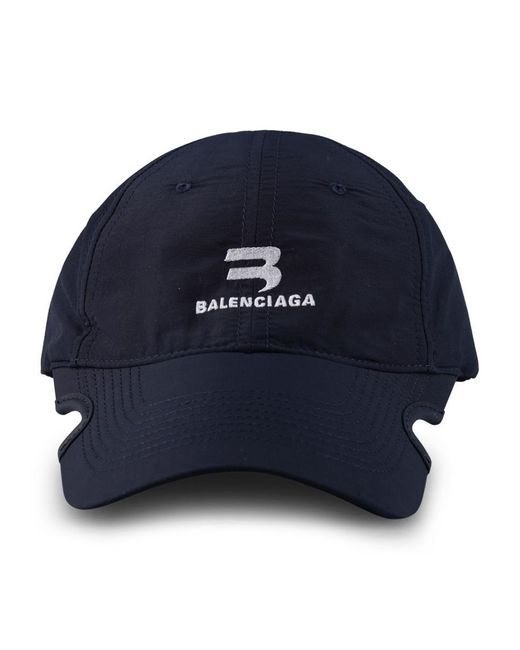 Balenciaga Blue Cotton Baseball Cap for men