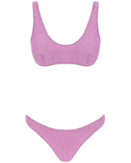 Oseree Purple Bikini Set With Luminous