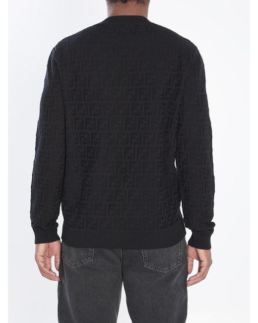 Fendi Blue Ff Monogram Pullover for men