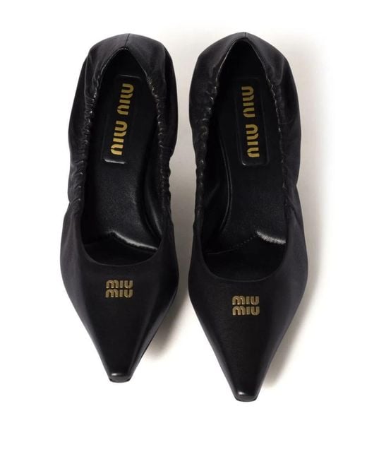 Miu Miu Black Nappa Leather Pumps Shoes