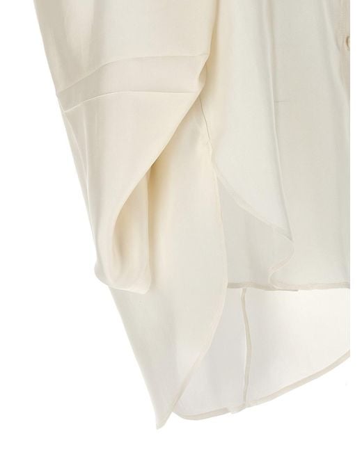 DI.LA3 PARI' White Curled Sleeve Shirt