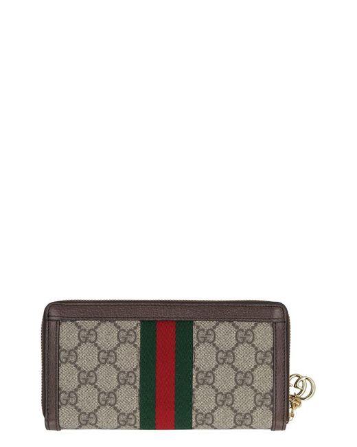 Gucci Gray Ophidia GG Supreme Fabric Wallet