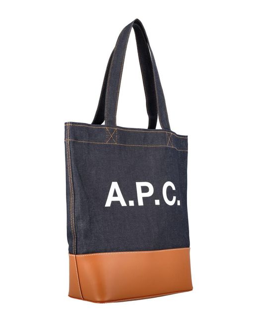 A.P.C. Blue Axelle Tote Bag for men
