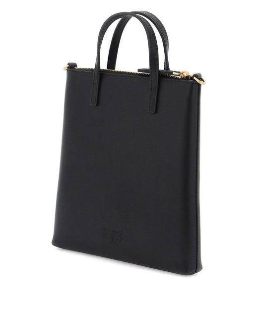 Pinko Black Leather Mini Tote Bag