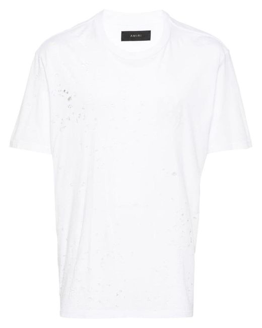 Amiri White Distressed Effect T-Shirt for men