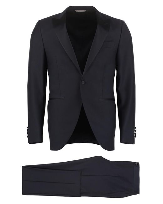 Canali Black Wool Two-pieces Suit for men