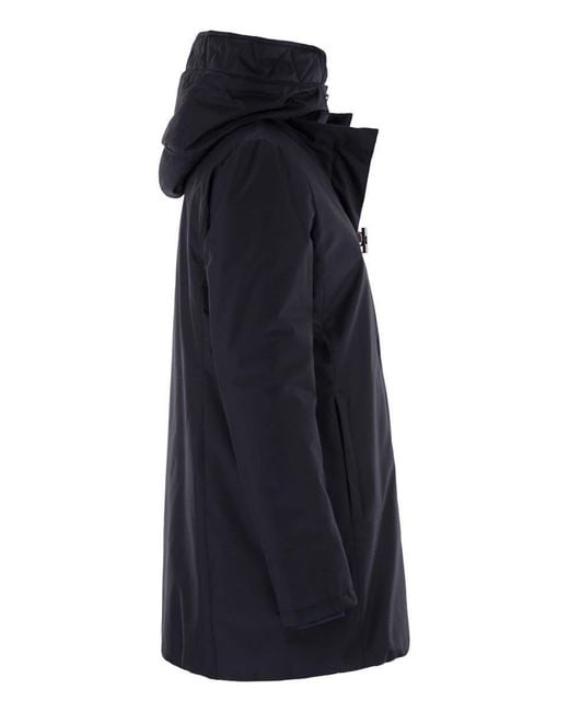 Fay Black Technical Gabardine Toggle Coat