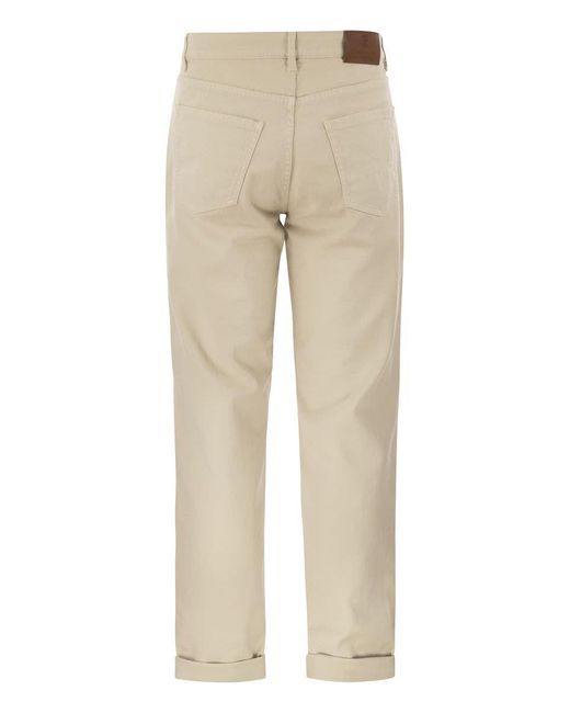 Brunello Cucinelli Natural Five-Pocket Traditional Fit Trousers for men