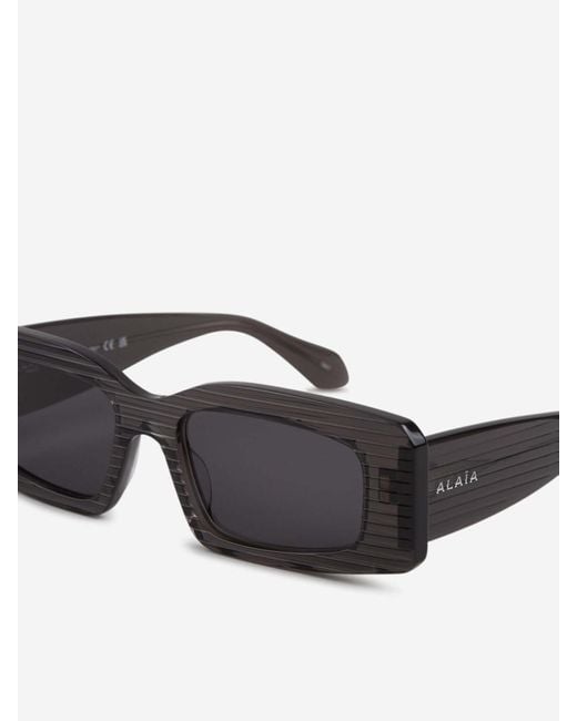 Alaïa Gray Rectangular Sunglasses