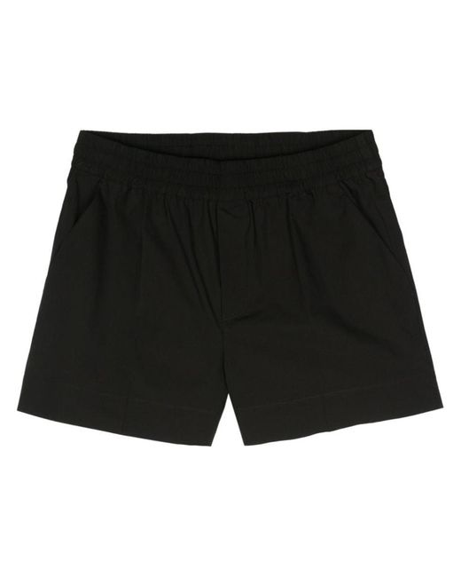 P.A.R.O.S.H. Black Pressed-Crease Poplin Shorts