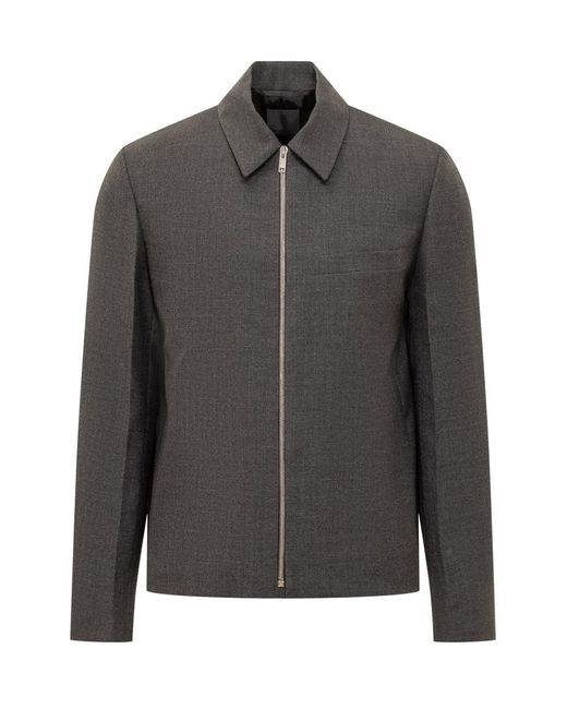 Givenchy Gray Wool Zip Jacket for men