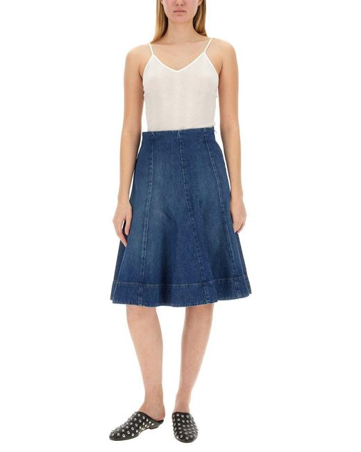 Khaite Blue "lennox" Skirt