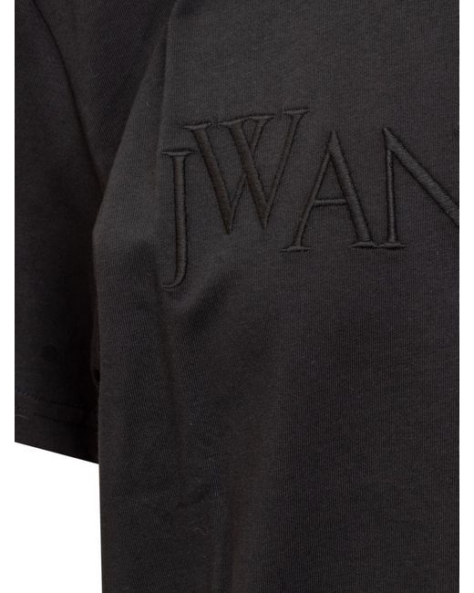 J.W. Anderson Black T-shirt With Embroidered Logo.