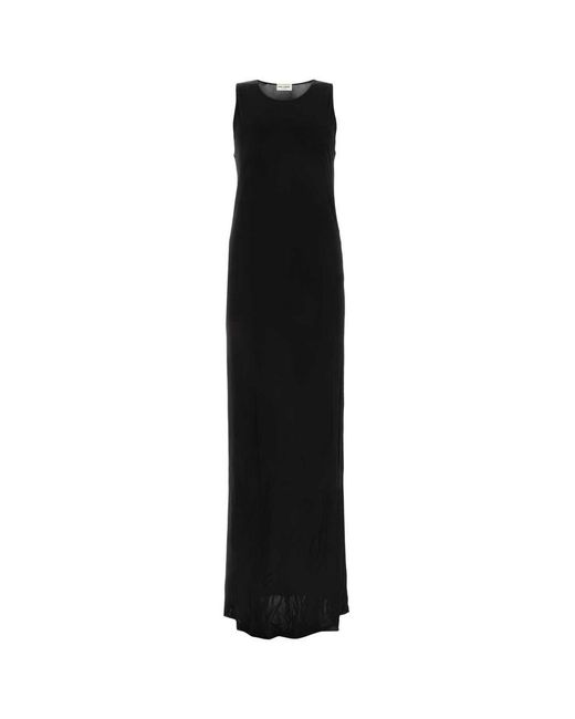 Saint Laurent Black Viscose Long Dress