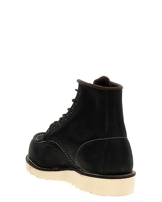 Red Wing Black Classic Moc Boots, Ankle Boots for men