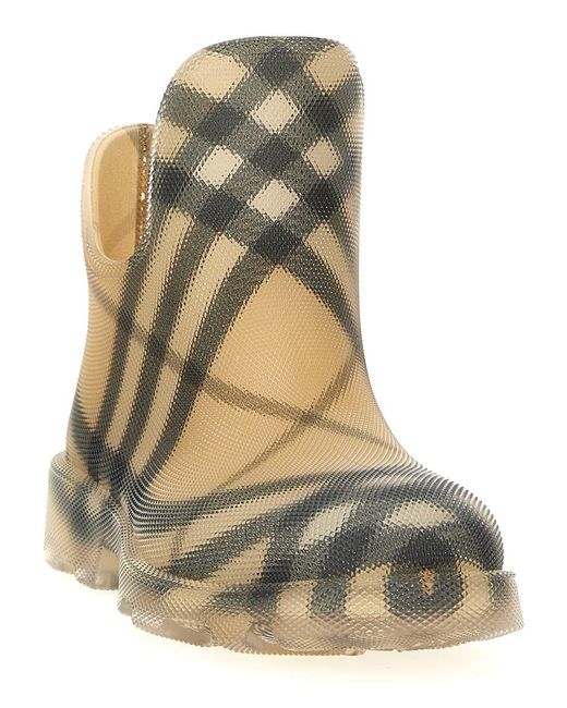 Burberry Brown Printed Rubber Ankle Boots