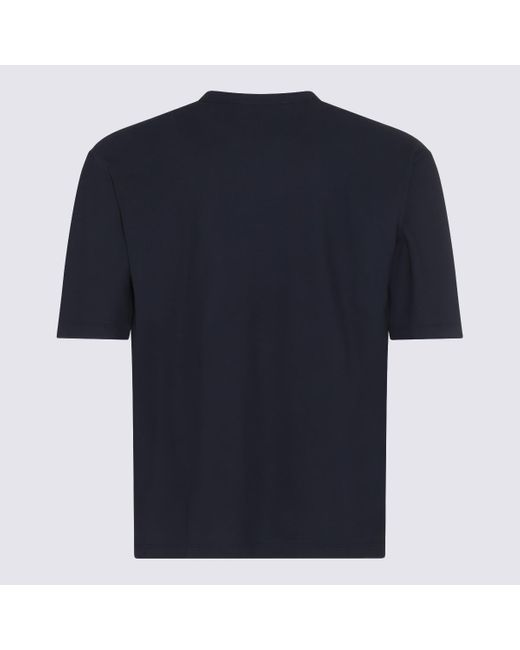 Piacenza Cashmere Navy Blue Cotton T-shirt for men