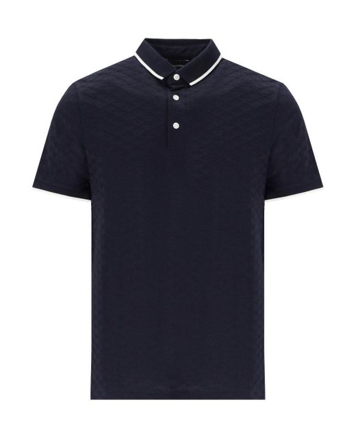 Emporio Armani Navy Blue Polo Shirt for men