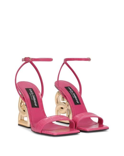 Dolce & Gabbana Pink Dg Pop Patent Sandal