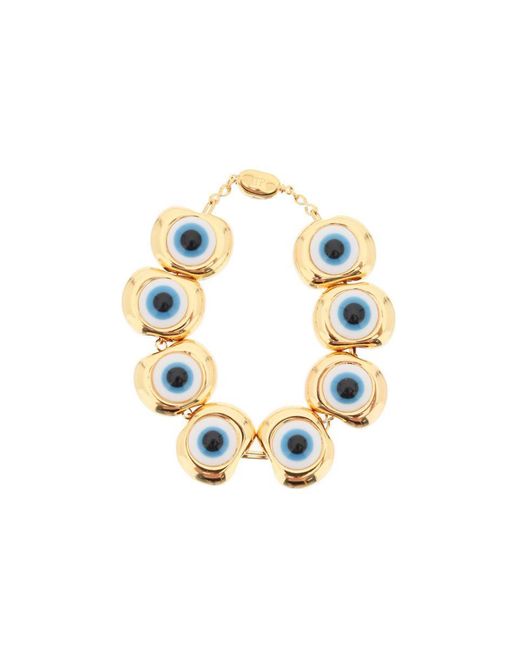 Timeless Pearly Metallic Bracelet With Eyes