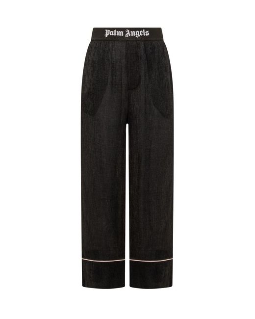 Palm Angels Black Pants With Logo
