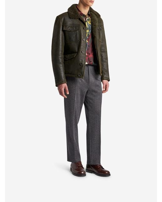 Etro Green Sheepskin Jacket for men