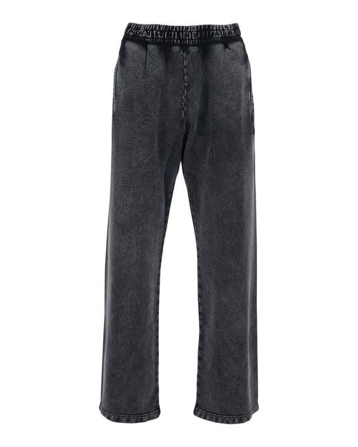 DIESEL Gray Trousers With Elastic Waist for men