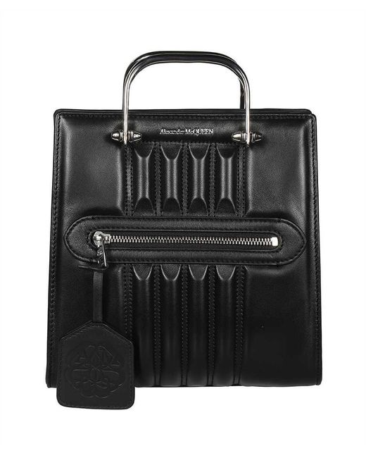 Alexander McQueen Black The Short Story Leather Bag