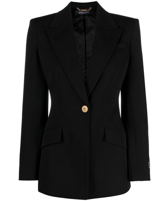 Versace Black Single-breasted Wool Jacket