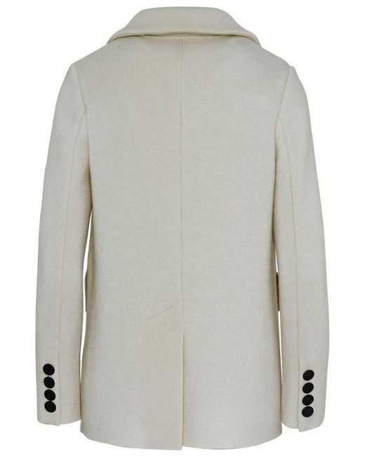 Charlott Gray White Wool Coat