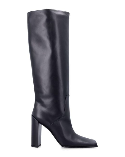 Alaïa Blue Leather Knee-High Boots