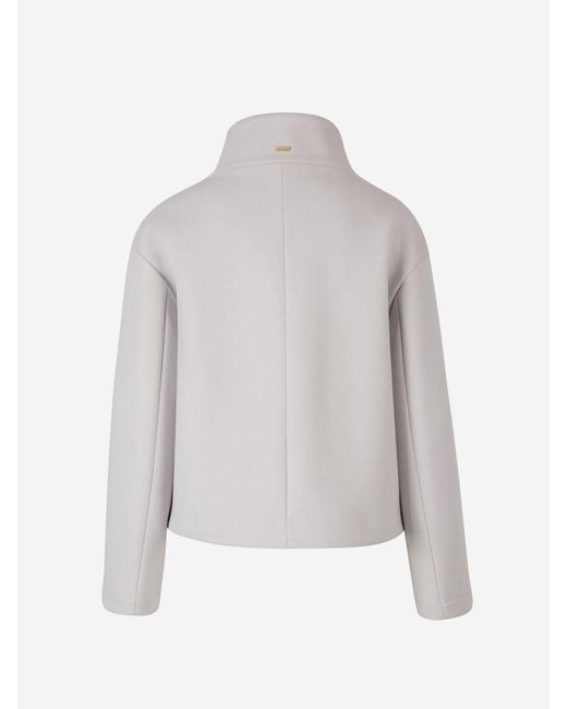 Herno White Cropped Wool Coat