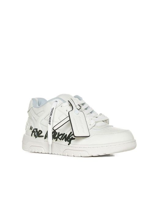 Off-White c/o Virgil Abloh White Off- Out Of Office "For Walking" Leather Sneakers