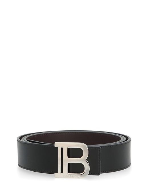Balmain Black Leather Belt for men