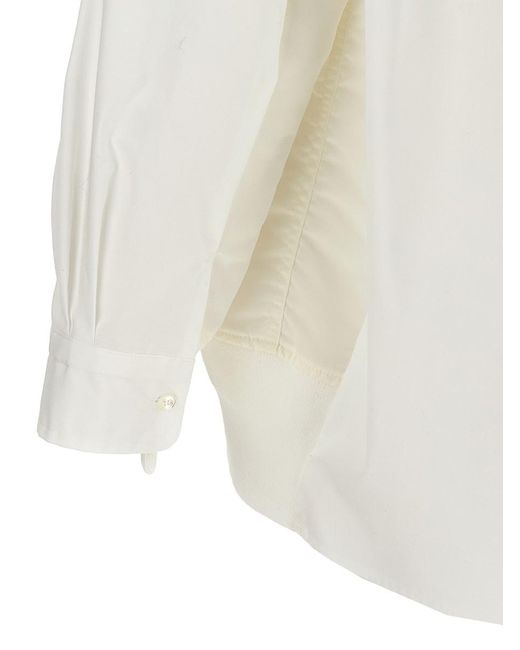 Sacai White Nylon Insert Shirt Shirt, Blouse for men