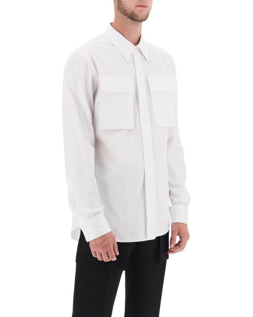 Alexander McQueen White Regular Shirt In Poplin for men