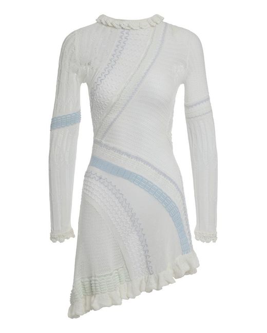 Roberta Einer Women's White Knitted Dress With Long Sleeves Roberta Einer Women's White Knitted Dress With Long Sleeves