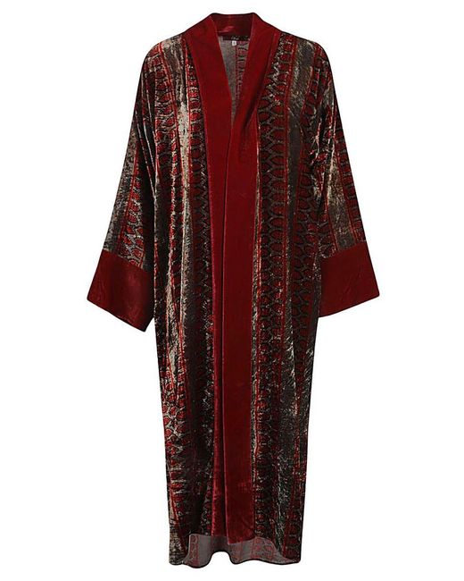 OBIDI Red Velvet Kimono
