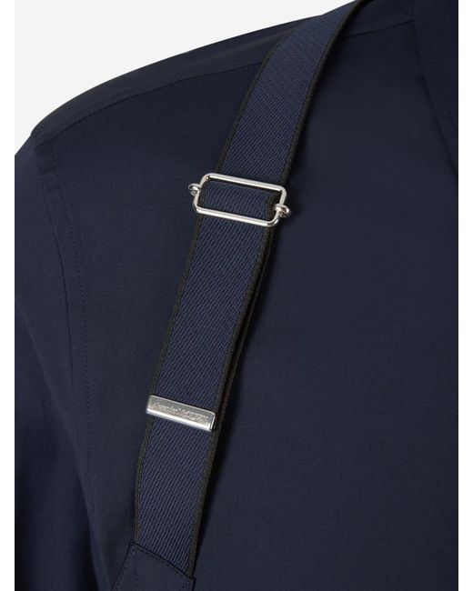 Alexander McQueen Blue Cotton Harness Shirt for men