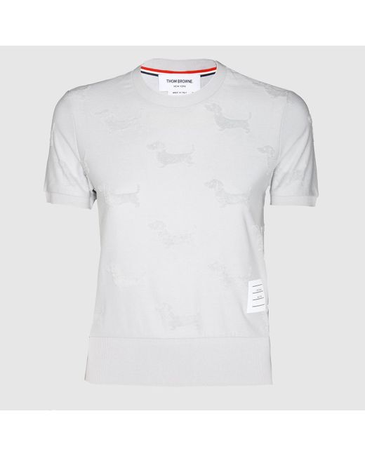 Thom Browne White Wool T-Shirt
