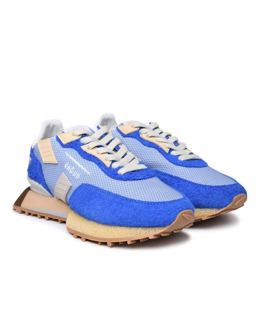 GHOUD VENICE Blue 'Rush Groove' Suede Blend Sneakers