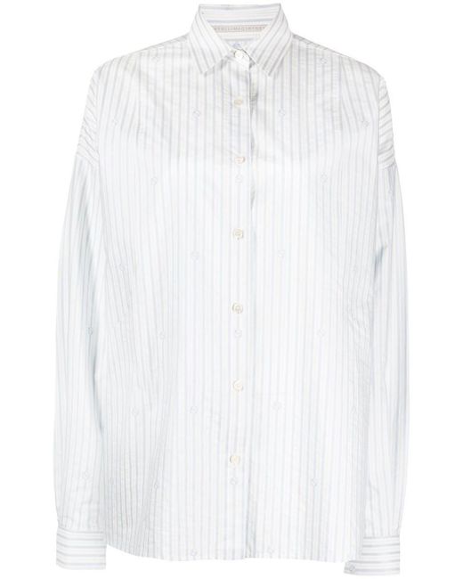 Stella McCartney White Stripe-print Long-sleeved Shirt