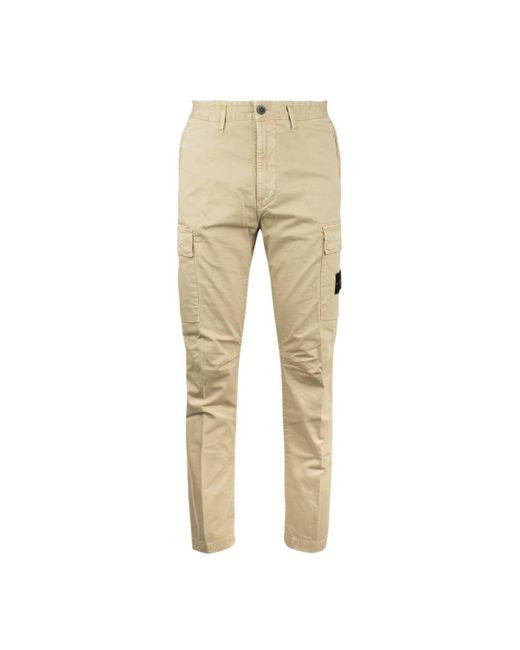 Stone Island Natural Regular Fit Cargo Pants 'Old' Treatment' Sand for men