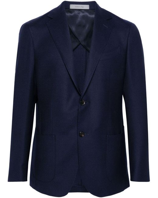 Corneliani Blue Single-Breasted Blazer for men