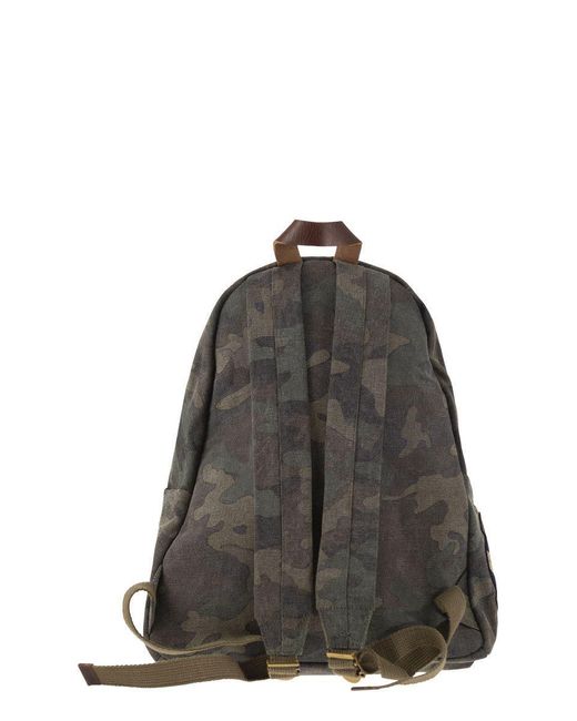 Polo Ralph Lauren Black Camouflage Canvas Backpack With Tiger for men
