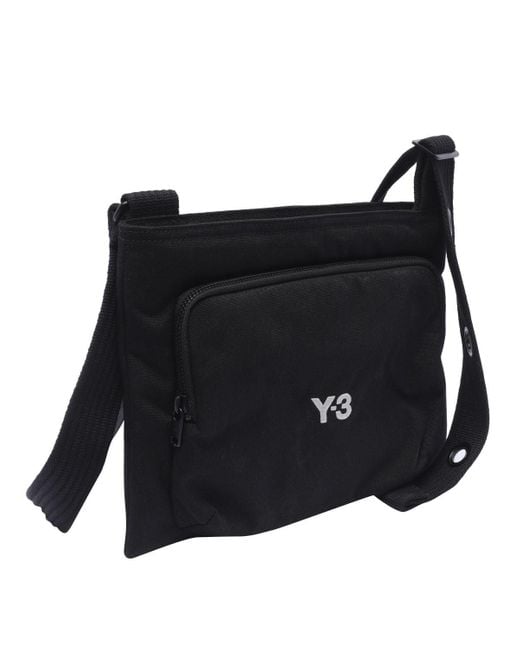 Y-3 Black Sacoche Fabric Shoulder Bag for men